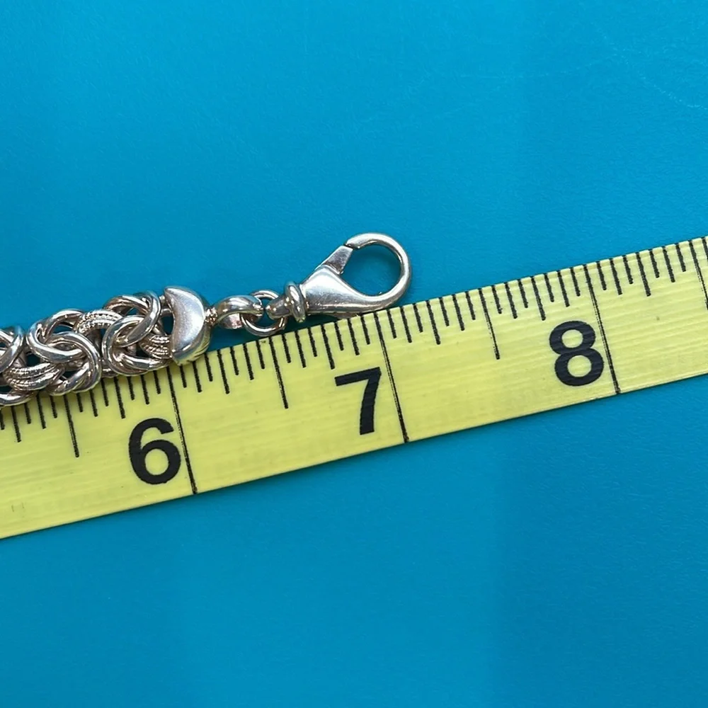 * Price Firm* Sterling Silver Byzantine Bracelet 7” - Picture 14 of 14